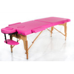 RestPro Classic 2 Pink Κρεβάτι Μασάζ Φυσικοθεραπείας Βαλίτσα Ξύλινο με θήκη φορητό